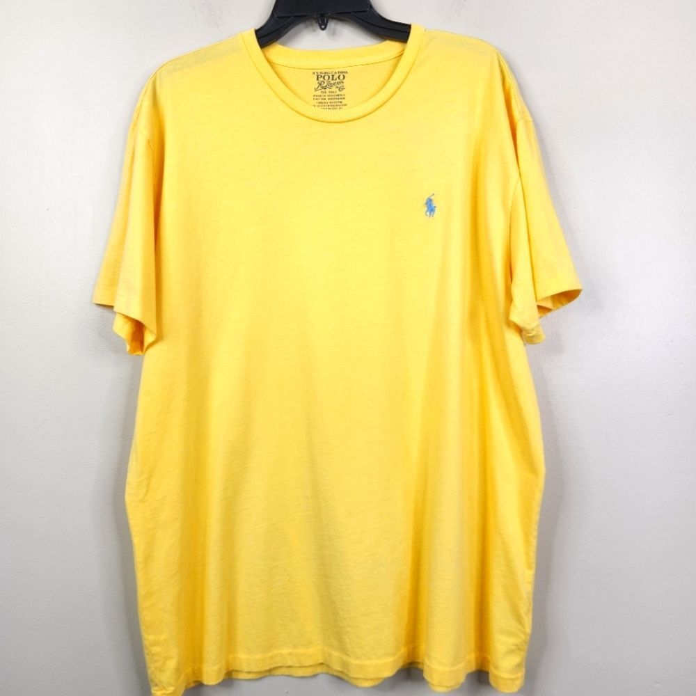 Polo Ralph Lauren Butter Yellow Crew Neck SS Embroidered Logo Tee Large